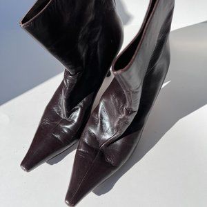 Jimmy Choo Brown leather back zip up shoe